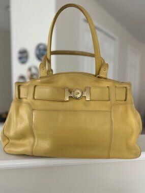Cole Haan Jasmine Yellow Leather Shoulder Bag
